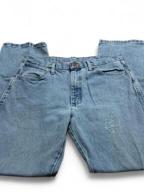 Wrangler Light Blue Straight Cowboy Cut Fit Men's Jeans 33x32 Classic Jean